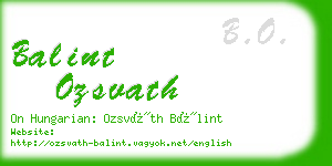 balint ozsvath business card